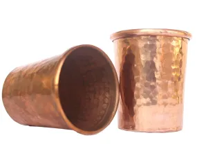 De Kulture  Handmade Pure Solid Copper Shot Glass Cup Tumbler Drinkware, 2.5x 3.0 (DH) Inches, Set of 2, 50 ml